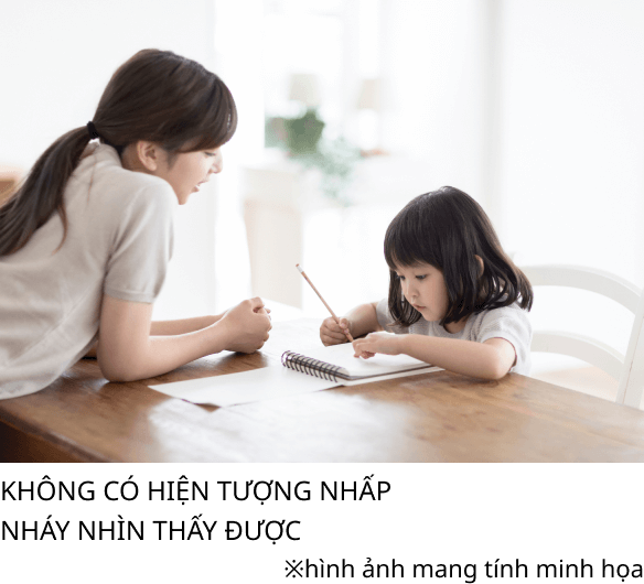 Biểu đồ khi KHÔNG CÓ HIỆN TƯỢNG NHẤP NHÁY NHÌN THẤY ĐƯỢC